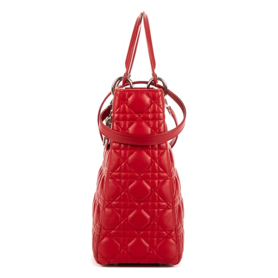 Christian Dior Lady Dior Large en Rojo Cuero de ternero - Image 3