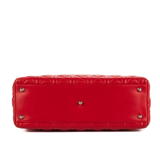 Christian Dior Lady Dior Large en Rojo Cuero de ternero - Image 6
