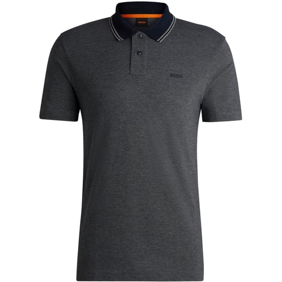 BOSS Orange Oxford New Mens Contrast Collar Short Sleeve Polo Shirt - Image 5