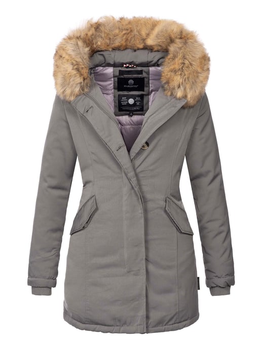 Marikoo Karmaa Damen Winter Jacke Parka Mantel Winterjacke warm gefüttert B362 Grau Größe S - Gr. 36 - Image 1