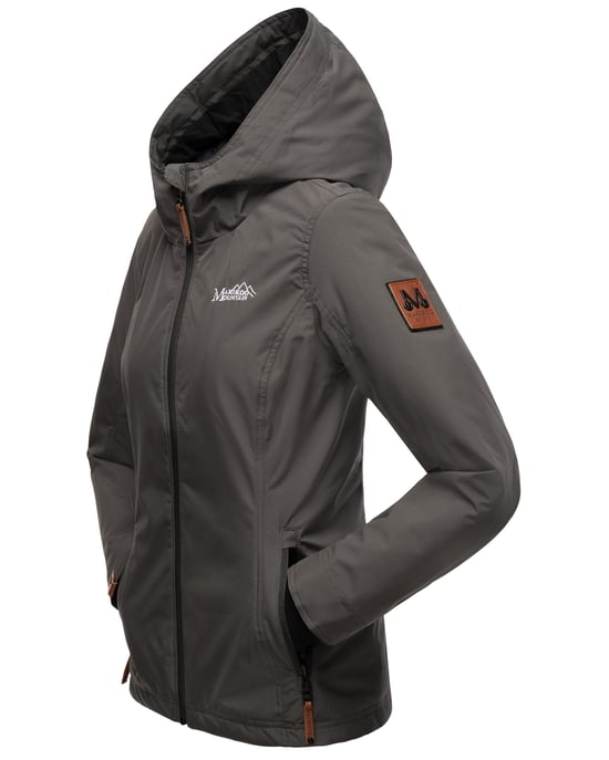 Marikoo Chaqueta ligera entretiempo mujer resistente al agua y al viento con capucha antracita - Image 4