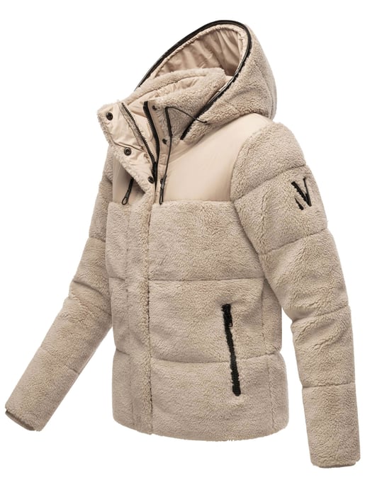 Chaqueta teddy tipo puffer Marikoo para mujer con capucha – Kaguraa - Image 3