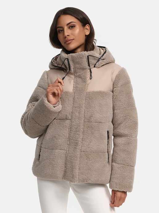 Chaqueta teddy tipo puffer Marikoo para mujer con capucha – Kaguraa - Image 5