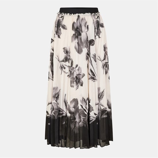 Falda midi plisada de flores de Ted Baker para mujer en marfil - Image 1