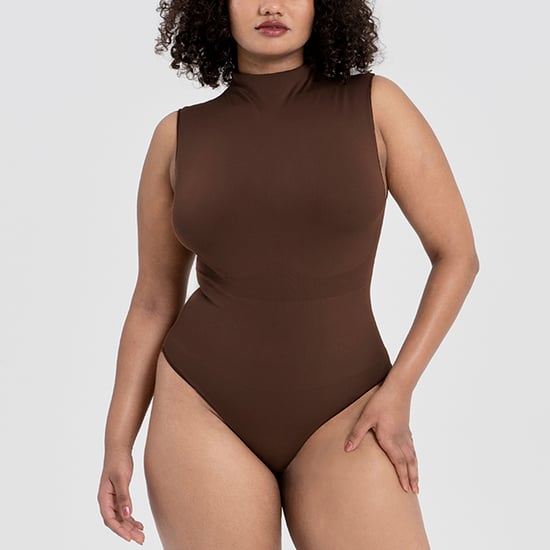 Body sin mangas de cuello alto para mujer, modelador, de ajuste elástico reciclado - Image 4