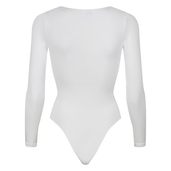 Body de manga larga esencial para mujeres con ajuste esculpido de tela reciclada elástica - Image 2
