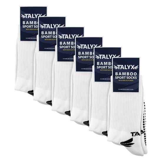 Paquete de 6 calcetines de bambú para hombres con agarre | Calcetines suaves antideslizantes con talón y punta reforzados - Image 2