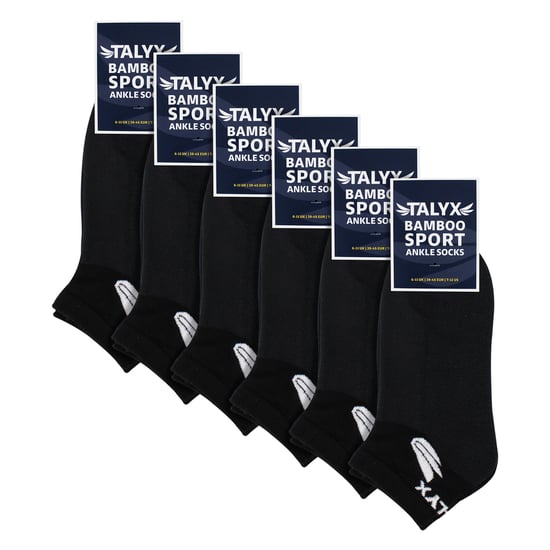 Paquete de 6 calcetines de bambú para hombre | Calcetines suaves y transpirables con refuerzo en el talón y la punta - Image 2