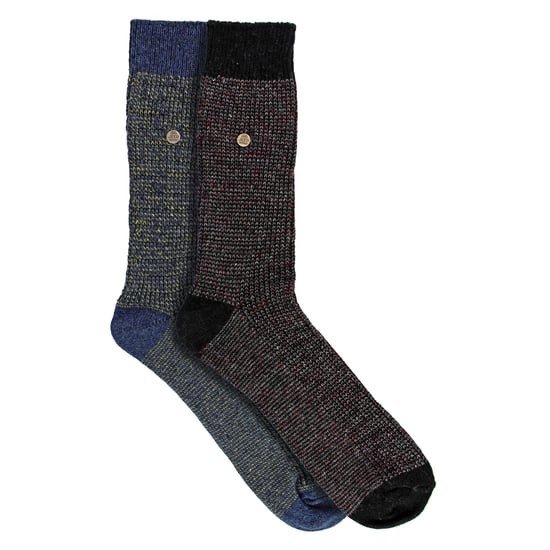 Pack de 2 Calcetines de Vestir de Algodón Rizado para Hombre | Calcetines Medianos de Tejido Cuadrado - Image 3