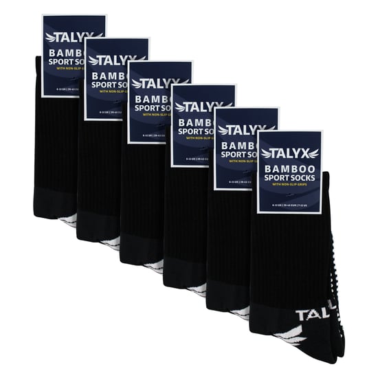 Paquete de 6 calcetines de bambú para hombre con agarre | Calcetines suaves antideslizantes con talón y puntera reforzados - Image 2