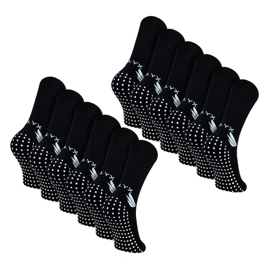 Paquete de 12 calcetines de crew para hombres de bambú | Calcetines suaves antideslizantes con talón y puntera reforzados - Image 1