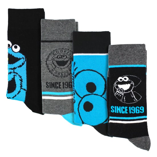 4 Pares de Calcetines de Algodón para Hombre - Patrón de Monstruo de las Galletas Calcetines Cómodos - Image 2