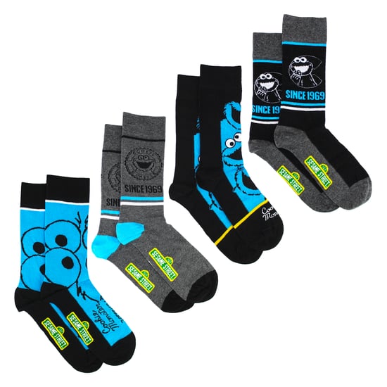 4 Pares de Calcetines de Algodón para Hombre - Patrón de Monstruo de las Galletas Calcetines Cómodos - Image 3