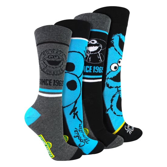 4 Pares de Calcetines de Algodón para Hombre - Patrón de Monstruo de las Galletas Calcetines Cómodos - Image 4