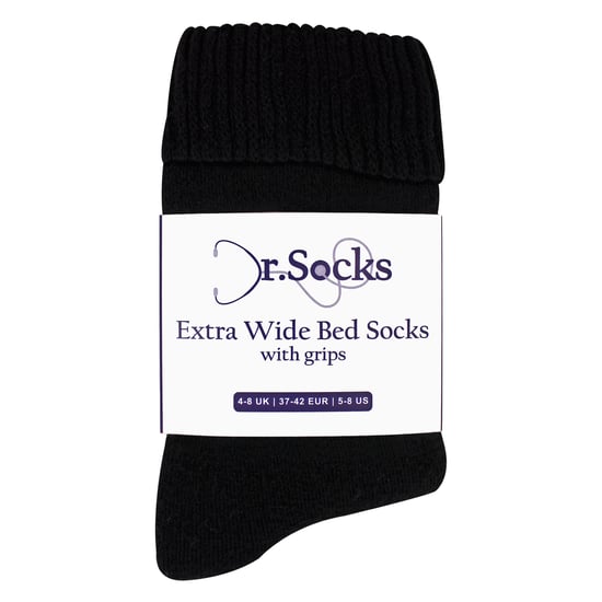 Calcetines de cama invierno extra anchos para dama con agarraderas | Calcetines térmicos antideslizantes para dormir - Image 2
