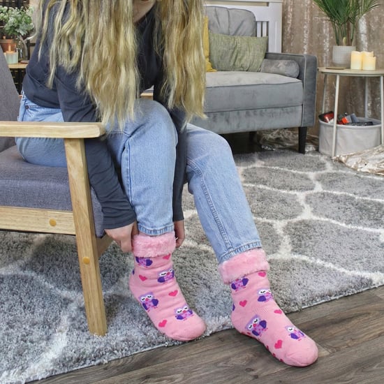 Pack de 3 pares de calcetines de cama para mujeres con antideslizante | Calcetines cepillados con patrón de animales adorables - Image 5