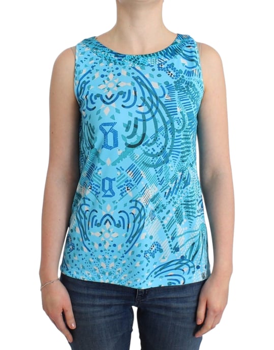 Top sin mangas estampado azul John Galliano - Image 1