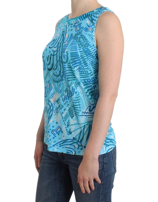 Top sin mangas estampado azul John Galliano - Image 2
