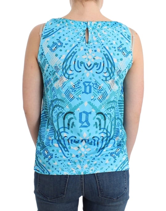 Top sin mangas estampado azul John Galliano - Image 3