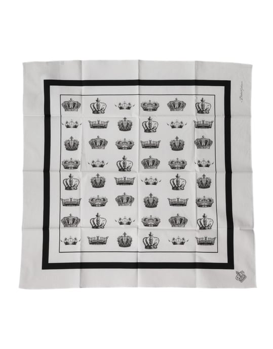 Foulard de algodón blanco Crown de Dolce & Gabbana - Image 2