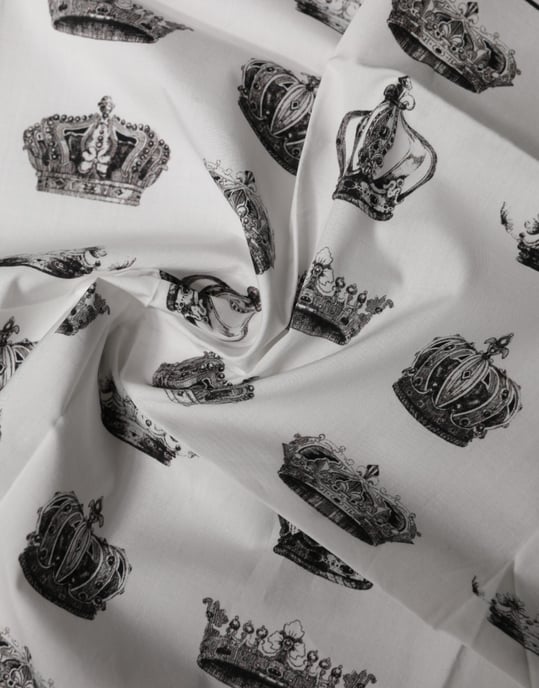 Foulard de algodón blanco Crown de Dolce & Gabbana - Image 3