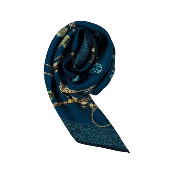 Bufanda de Seda Azul Borbonese para Mujer - Image 1