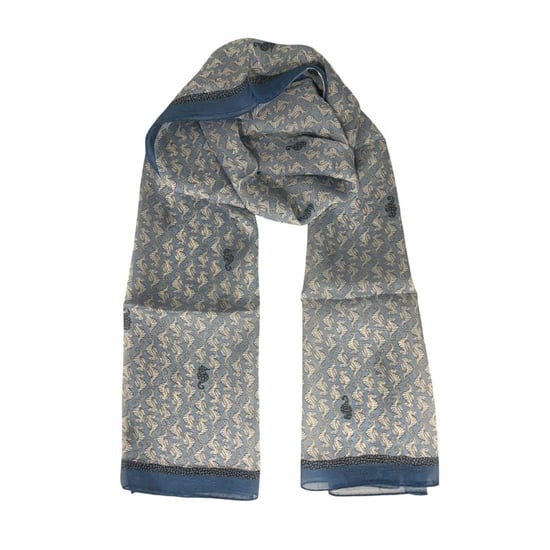 Bufanda de Seda Azul para Mujer Borbonese - Image 2