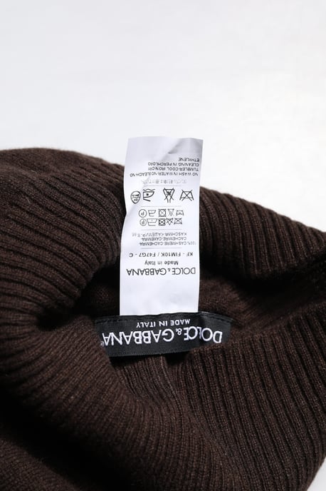 Bufanda de Cuello Tejida de Cachemira Marrón Dolce & Gabbana - Image 5