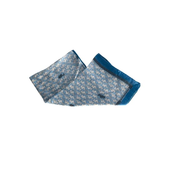 Bufanda de Seda Azul para Mujer Borbonese - Image 3