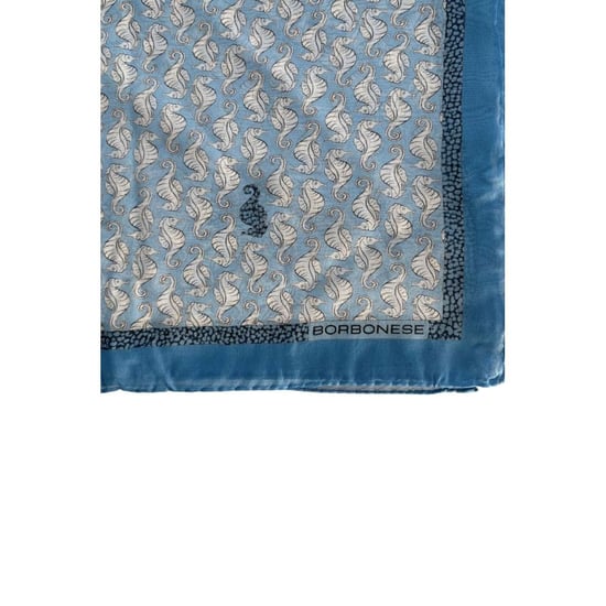 Bufanda de Seda Azul para Mujer Borbonese - Image 4