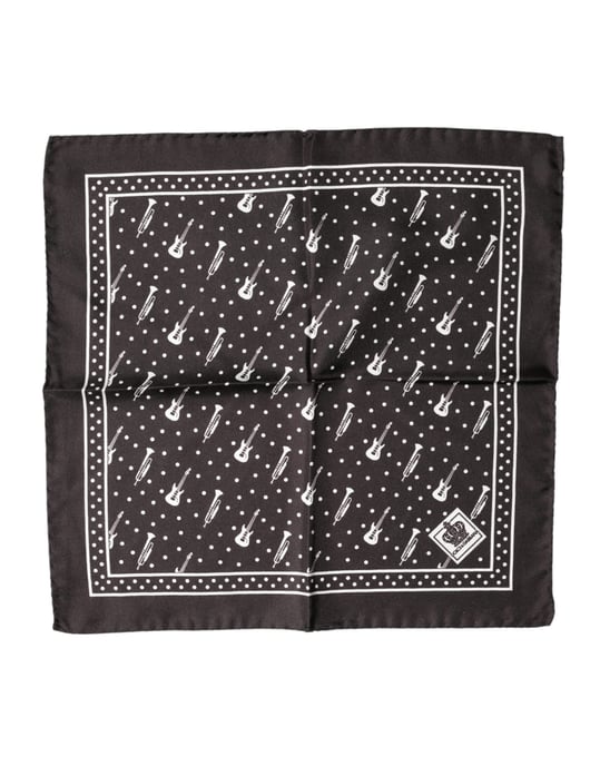 Pañuelo Bufanda Hombre Guitarra Trompeta Negra Dolce & Gabbana - Image 1