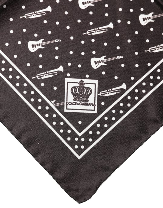 Pañuelo Bufanda Hombre Guitarra Trompeta Negra Dolce & Gabbana - Image 3