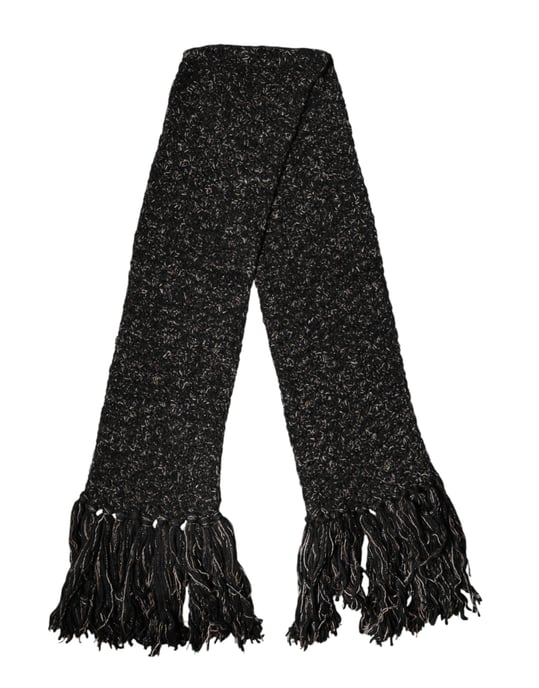 Foulard de lana negra con flecos de Dolce & Gabbana - Image 1