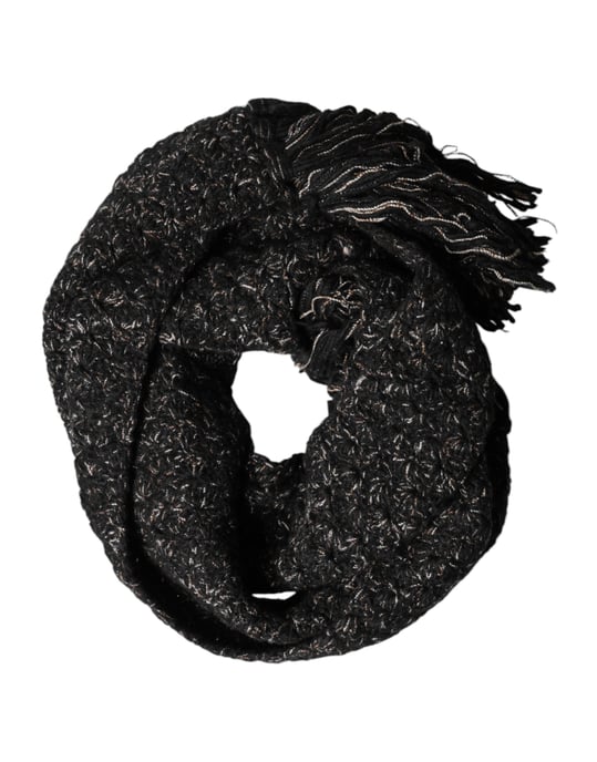 Foulard de lana negra con flecos de Dolce & Gabbana - Image 4