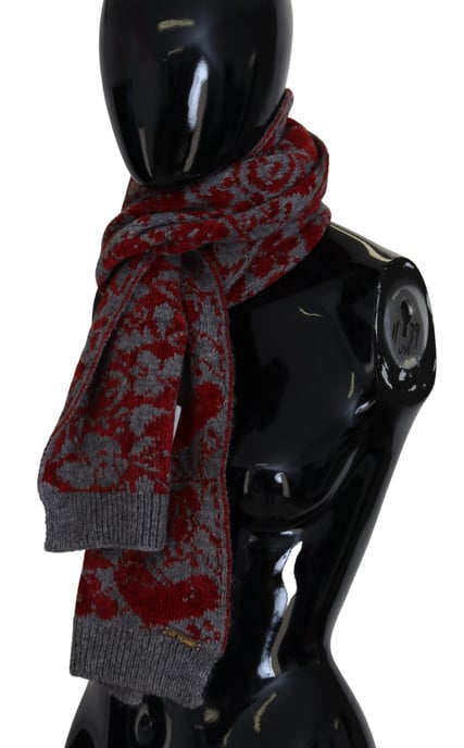 GF Ferre Chal de punto rojo y gris para mujer - Image 3