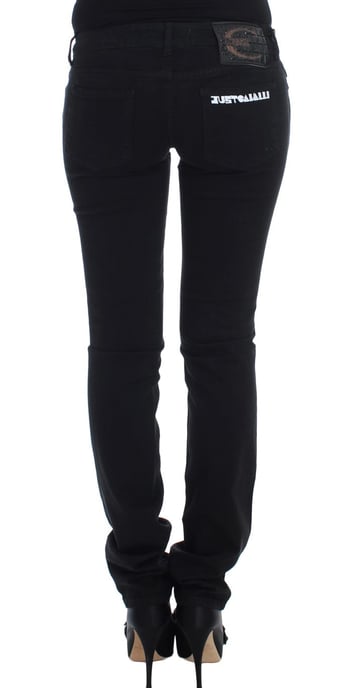 Jeans ajustados slim de algodón negro elástico Cavalli - Image 3