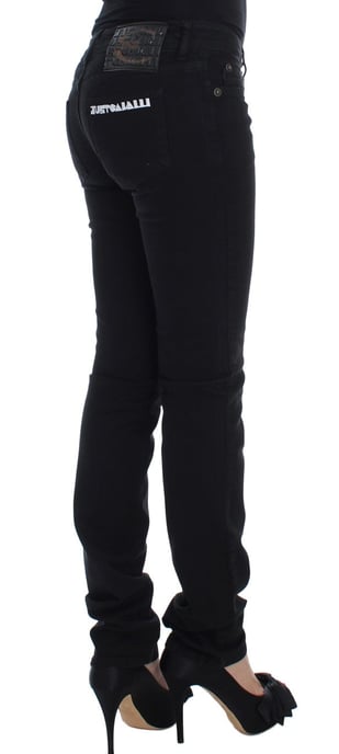 Jeans ajustados slim de algodón negro elástico Cavalli - Image 4