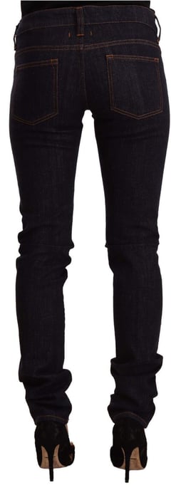 Jeans skinny de denim de algodón negro de cintura media GF Ferre - Image 2