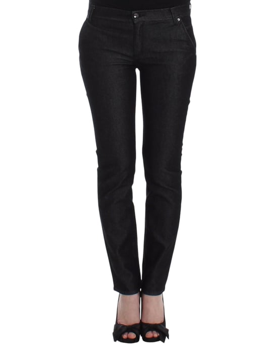Pantalones de mezclilla ajustados negros Ermanno Scervino con pierna estrecha y elasticidad - Image 1