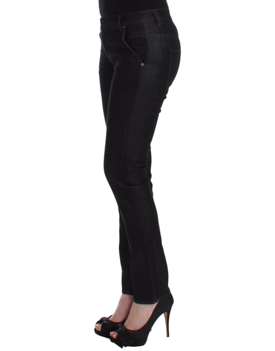 Pantalones de mezclilla ajustados negros Ermanno Scervino con pierna estrecha y elasticidad - Image 2