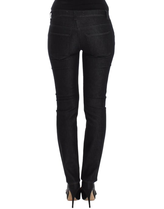 Pantalones de mezclilla ajustados negros Ermanno Scervino con pierna estrecha y elasticidad - Image 3