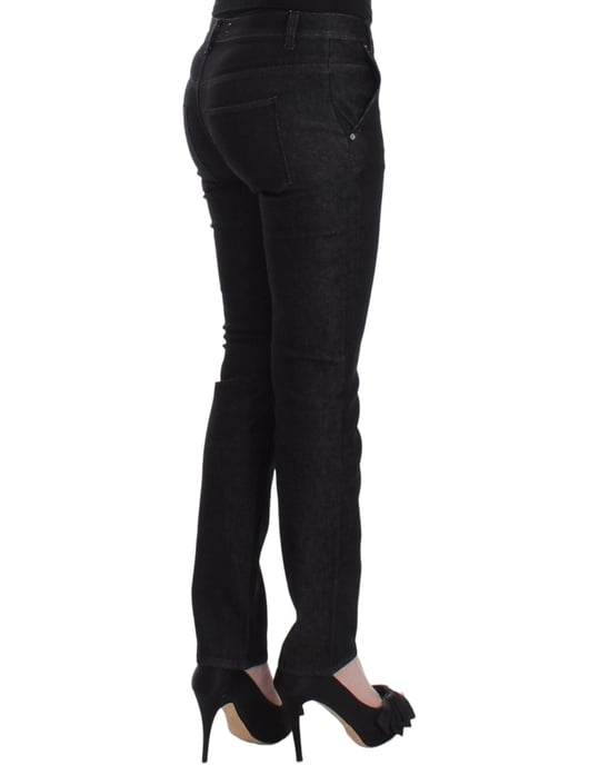 Pantalones de mezclilla ajustados negros Ermanno Scervino con pierna estrecha y elasticidad - Image 4