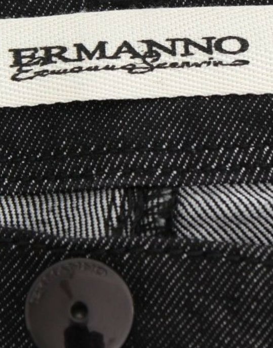 Pantalones de mezclilla ajustados negros Ermanno Scervino con pierna estrecha y elasticidad - Image 6