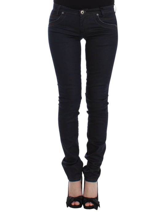 Pantalones de mezclilla ajustados de Ermanno Scervino en azul, pierna estrecha y stretch - Image 1