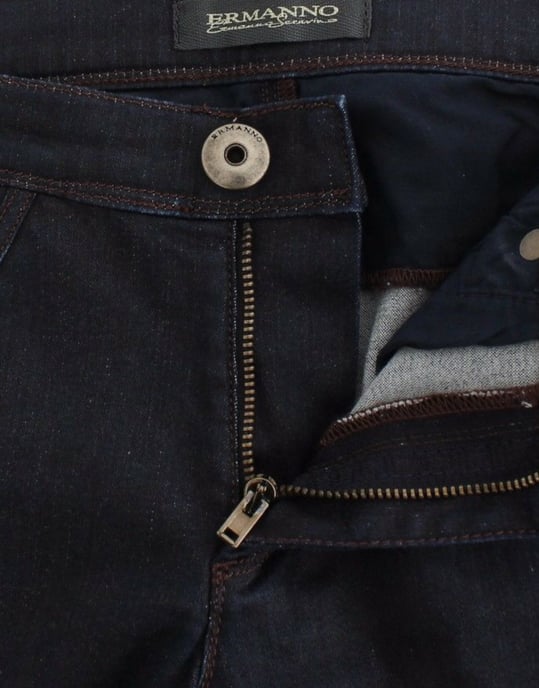 Pantalones de mezclilla ajustados de Ermanno Scervino en azul, pierna estrecha y stretch - Image 5