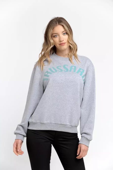 Sudadera de Mujer de Algodón Gris Trussardi - Image 1
