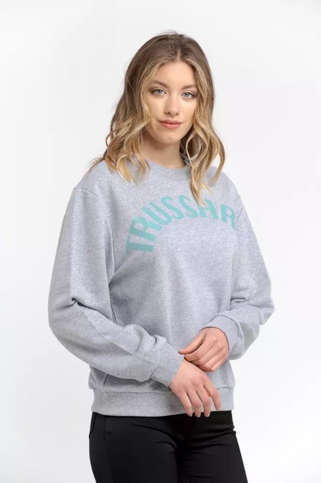 Sudadera de Mujer de Algodón Gris Trussardi - Image 2