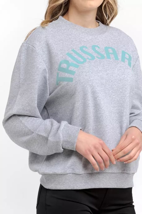 Sudadera de Mujer de Algodón Gris Trussardi - Image 3
