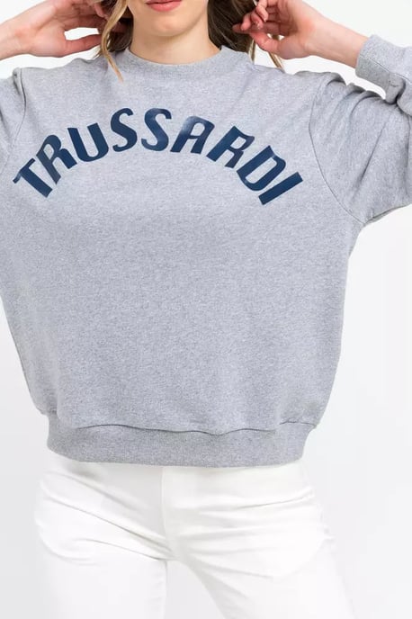 Sudadera de Algodón Gris para Mujeres Trussardi - Image 3