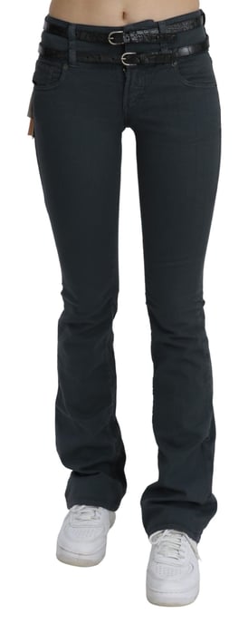 Jeans de Denim Grises de Cintura Media Slim con Corte Acampanado de John Galliano - Image 1